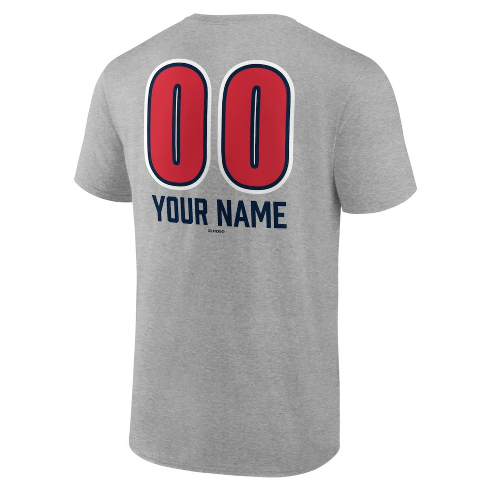 Boston Red Sox Personalized Name & Number Fastball T-Shirt - Heather Gray T-shirts
