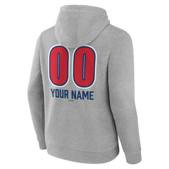 Chicago Cubs Personalized Name & Number Fastball Pullover Hoodie - Gray Hoodies