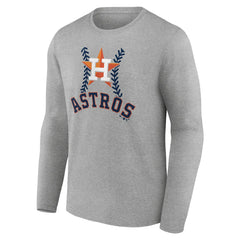 Houston Astros Personalized Name & Number Fastball Long Sleeve T-Shirt - Gray T-shirts