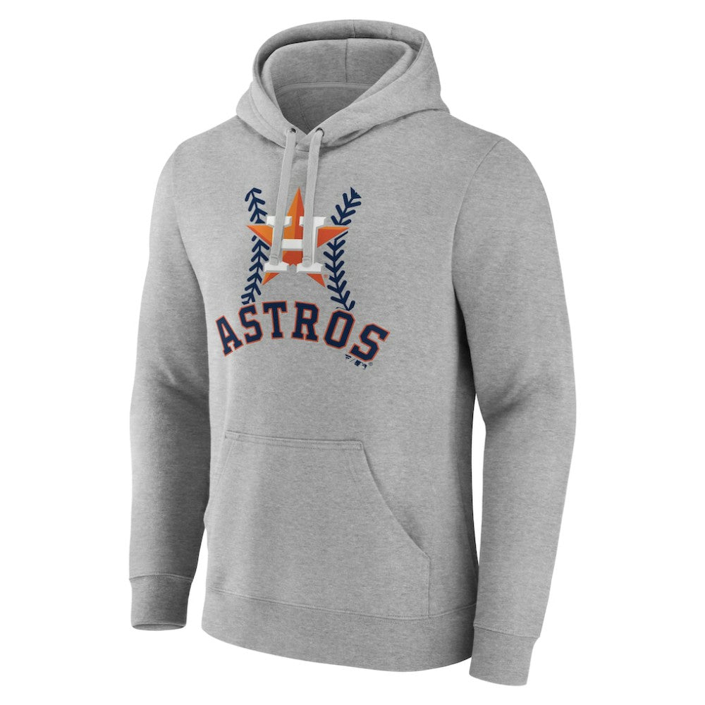 Houston Astros Personalized Name & Number Fastball Pullover Hoodie - Gray Hoodies