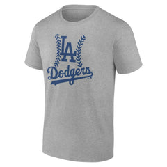 Los Angeles Dodgers Personalized Name & Number Fastball T-Shirt - Heather Gray T-shirts