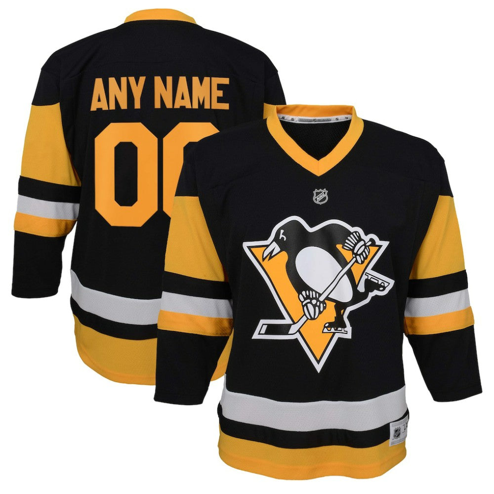 Pittsburgh Penguins Youth Home Replica Custom Jersey - Black | US 201253608