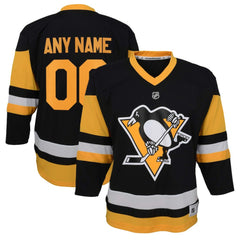 Pittsburgh Penguins Youth Home Replica Custom Jersey - Black | US 201253608