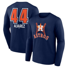 Yordan Alvarez Houston Astros Fastball Player Name & Number Long Sleeve T-Shirt - Navy T-shirts