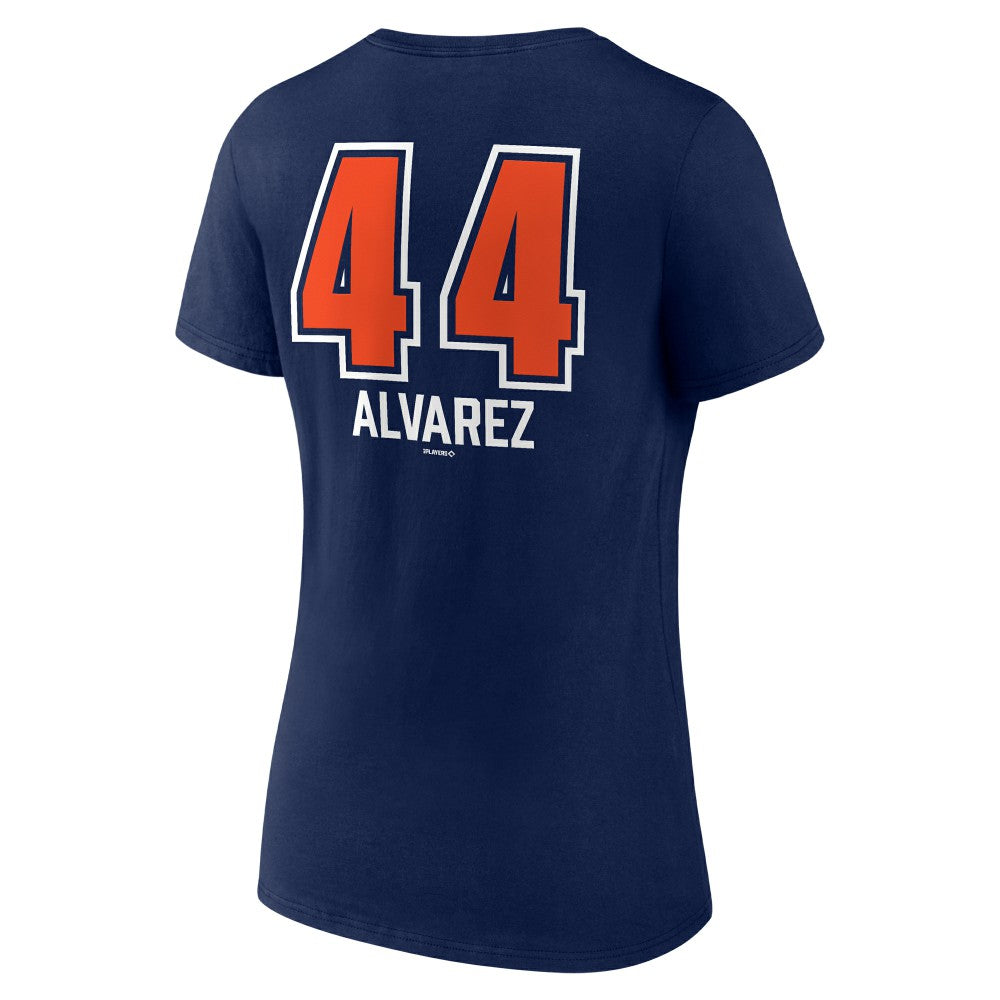 Yordan Alvarez Houston Astros Women's Fastball Player Name & Number V-Neck T-Shirt - Navy T-shirts