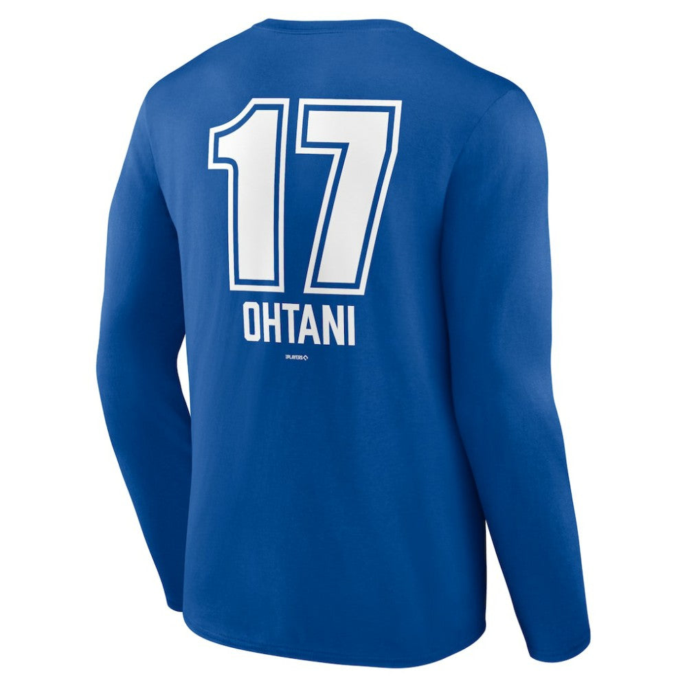Shohei Ohtani Los Angeles Dodgers Fastball Player Name & Number Long Sleeve T-Shirt - Royal T-shirts