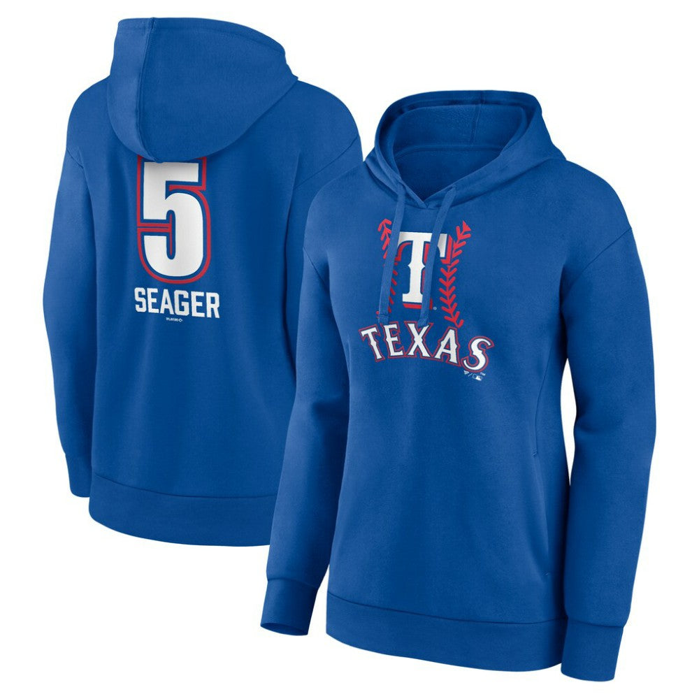 Corey Seager Texas Rangers Women's Fastball Player Name & Number Pullover Hoodie - Royal Hoodies