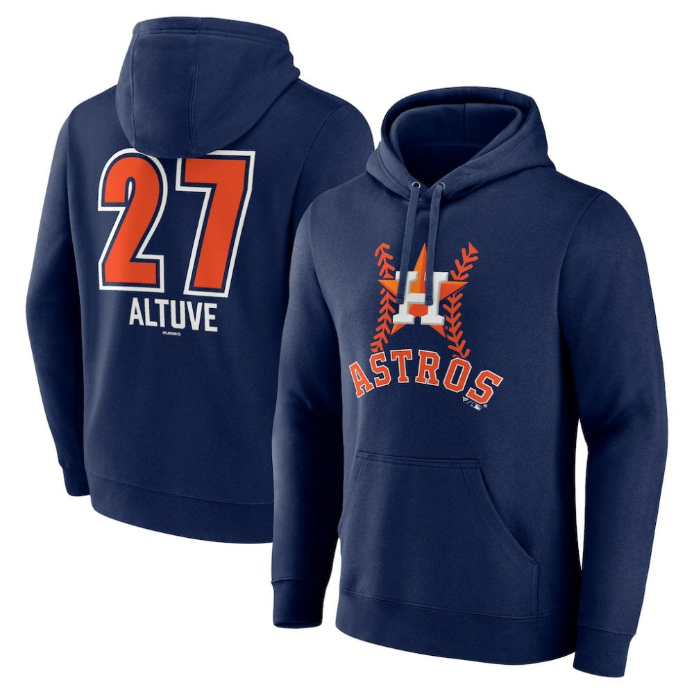 Jose Altuve Houston Astros Fastball Player Name & Number Pullover Hoodie - Navy Hoodies