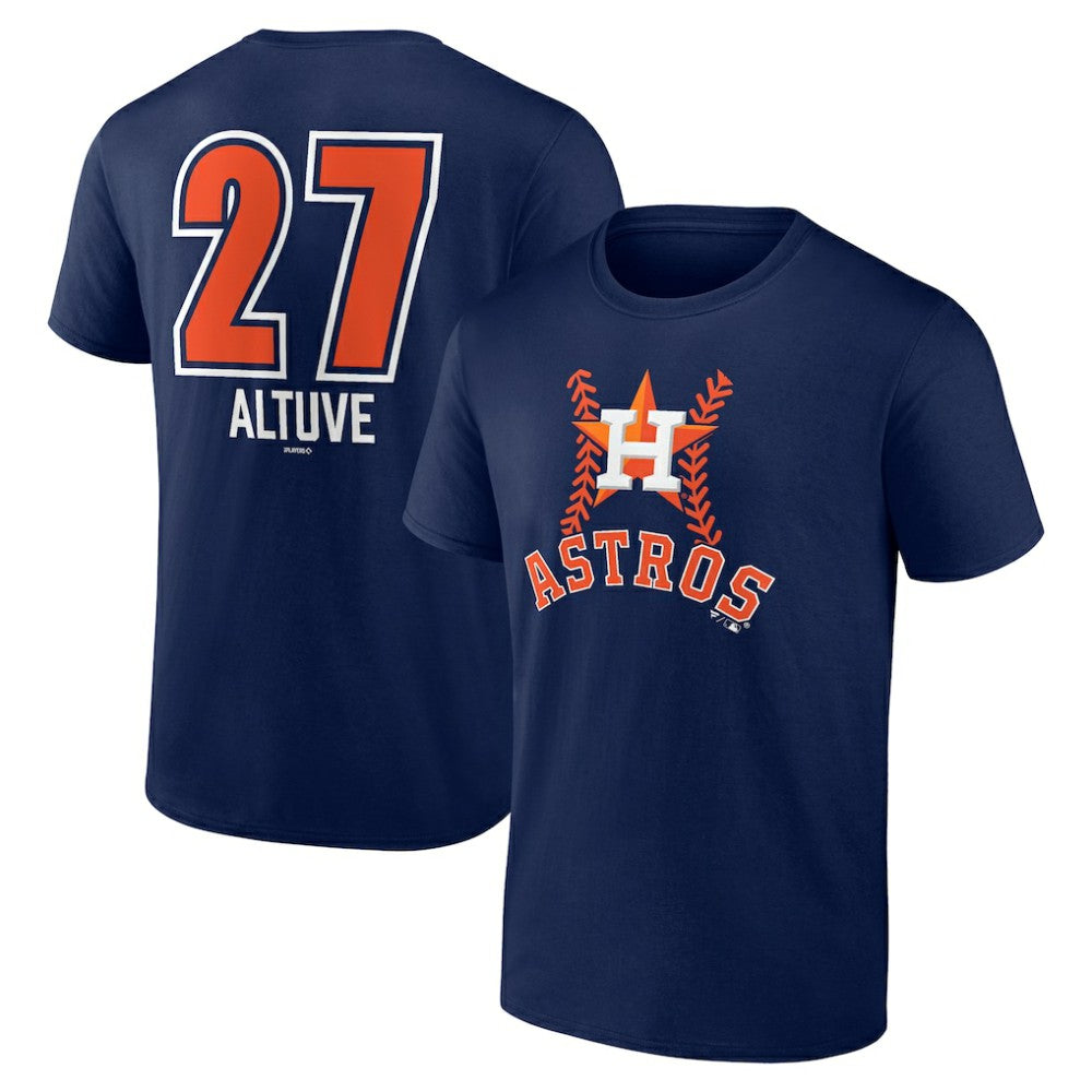 Jose Altuve Houston Astros Fastball Player Name & Number T-Shirt - Navy T-shirts