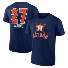 Jose Altuve Houston Astros Fastball Player Name & Number T-Shirt - Navy T-shirts
