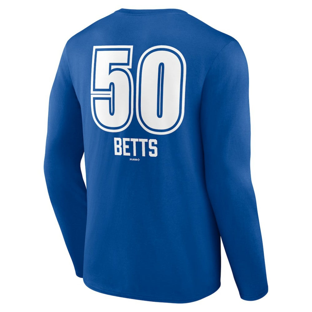 Mookie Betts Los Angeles Dodgers Fastball Player Name & Number Long Sleeve T-Shirt - Royal T-shirts