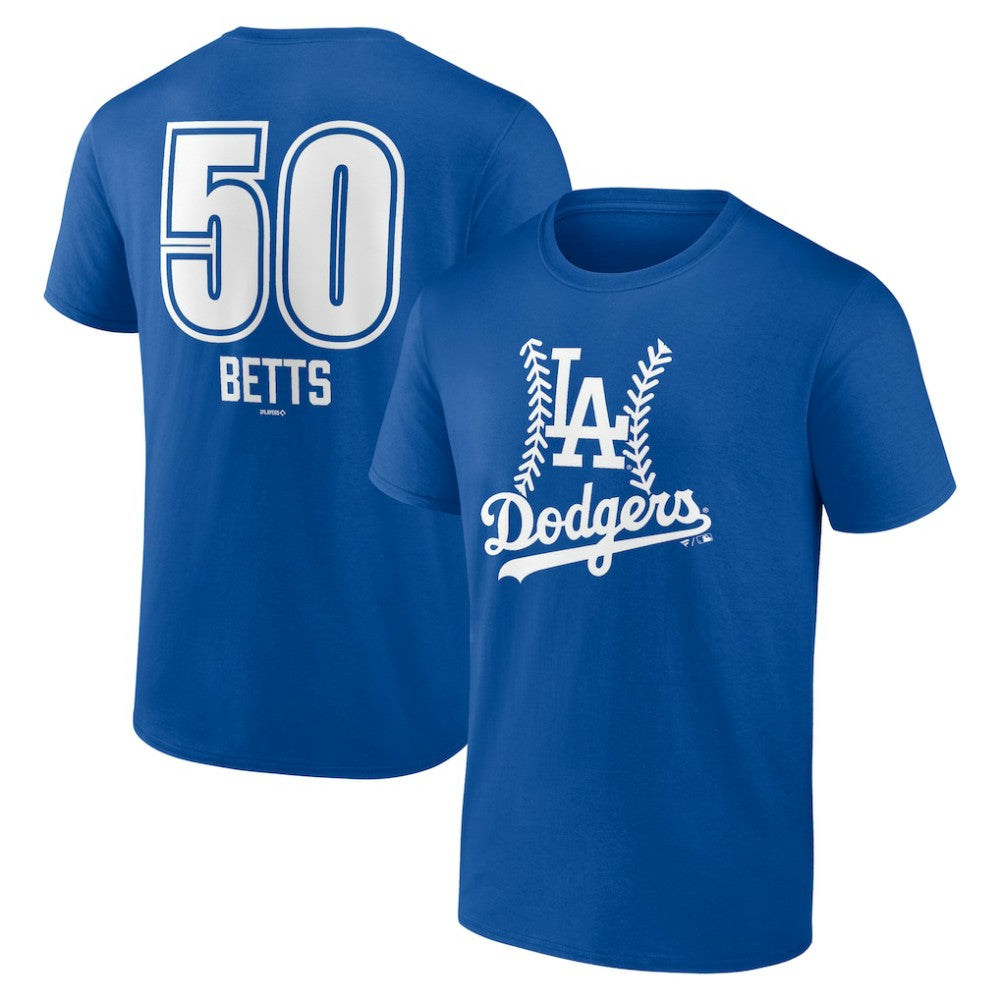 Mookie Betts Los Angeles Dodgers Fastball Player Name & Number T-Shirt - Royal T-shirts