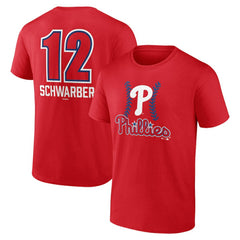 Kyle Schwarber Philadelphia Phillies Fastball Player Name & Number T-Shirt - Red T-shirts