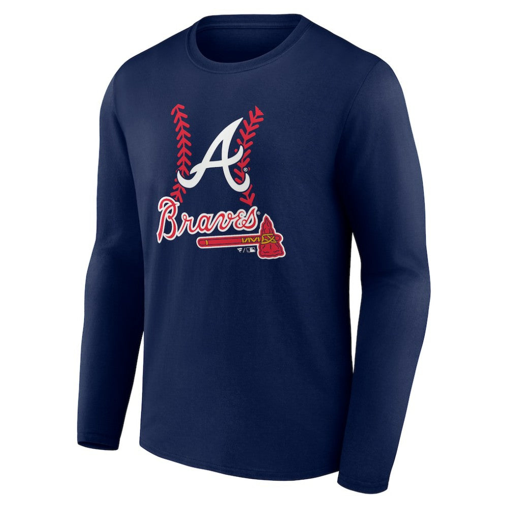 Matt Olson Atlanta Braves Fastball Player Name & Number Long Sleeve T-Shirt - Navy T-shirts