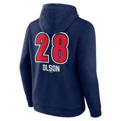 Matt Olson Atlanta Braves Fastball Player Name & Number Pullover Hoodie - Navy Hoodies