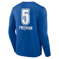 Freddie Freeman Los Angeles Dodgers Fastball Player Name & Number Long Sleeve T-Shirt - Royal T-shirts