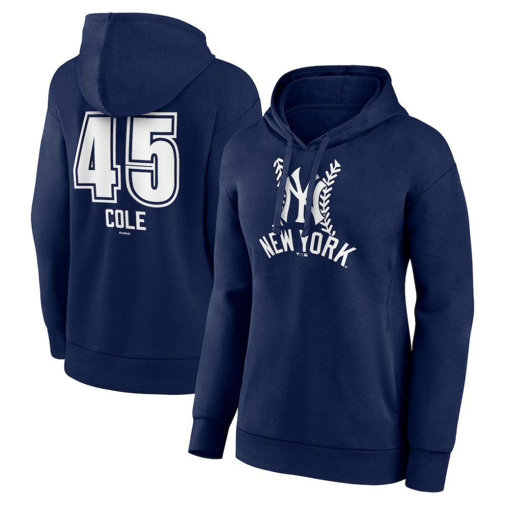 Gerrit Cole New York Yankees Women's Fastball Player Name & Number Pullover Hoodie - Navy Hoodies