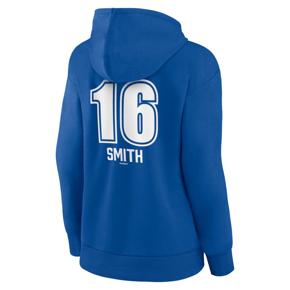 Will Smith Los Angeles Dodgers Women's Fastball Player Name & Number Pullover Hoodie - Royal Hoodies