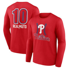 J.T. Realmuto Philadelphia Phillies Fastball Player Name & Number Long Sleeve T-Shirt - Red T-shirts