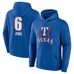 Josh Jung Texas Rangers Fastball Player Name & Number Pullover Hoodie - Royal Hoodies