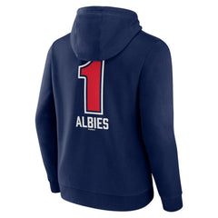 Ozzie Albies Atlanta Braves Fastball Player Name & Number Pullover Hoodie - Navy Hoodies