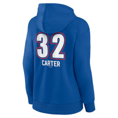 Evan Carter Texas Rangers Women's Fastball Player Name & Number Pullover Hoodie - Royal Hoodies