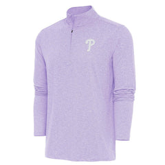 Philadelphia Phillies Antigua Hunk Quarter-Zip Top - Lavender Tops