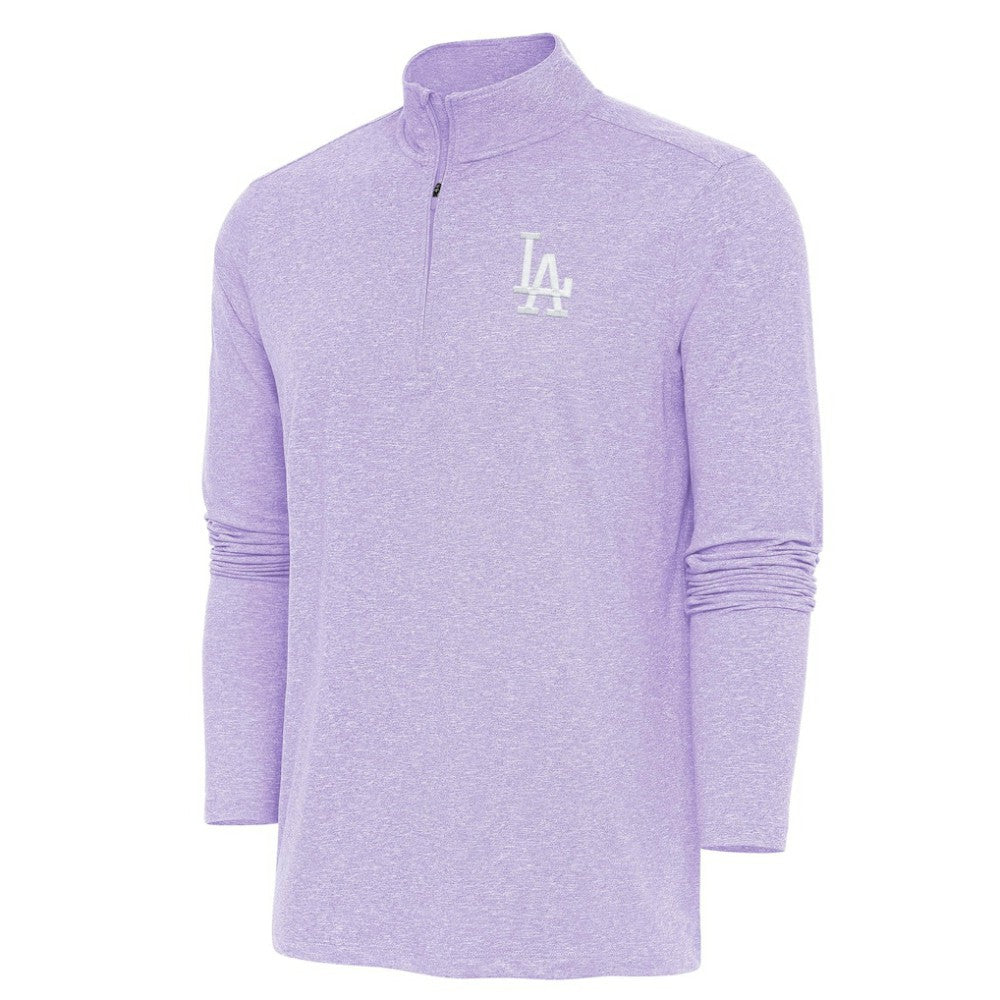 Los Angeles Dodgers Antigua Hunk Quarter-Zip Top - Lavender Tops