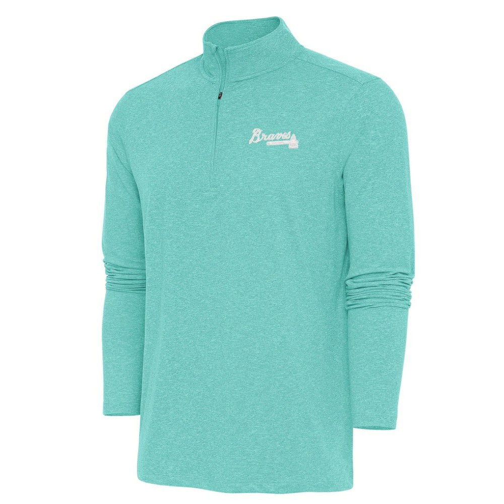 Atlanta Braves Antigua Hunk Quarter-Zip Top - Mint Tops