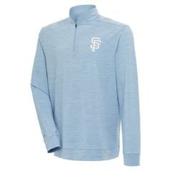 San Francisco Giants Antigua Bright Quarter-Zip Pullover Top - Light Blue Pullover