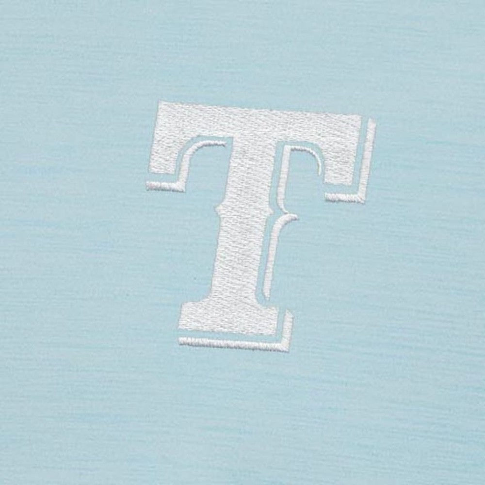 Texas Rangers Antigua Bright Quarter-Zip Pullover Top - Powder Blue Pullover