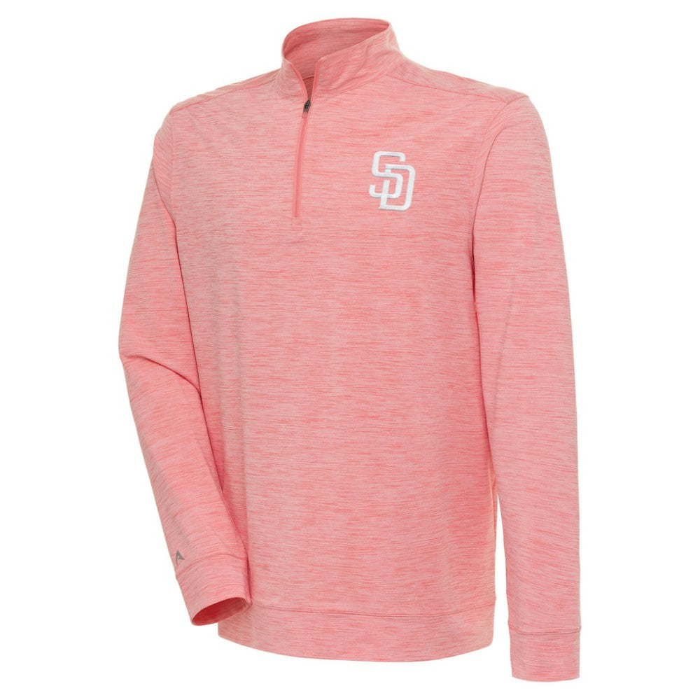 San Diego Padres Antigua Bright Quarter-Zip Pullover Top - Coral Pullover