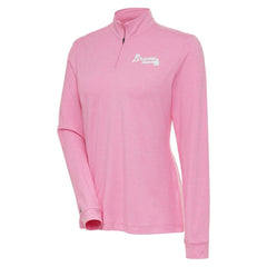 Atlanta Braves Antigua Women's Mentor Quarter-Zip Pullover Top - Pink Pullover
