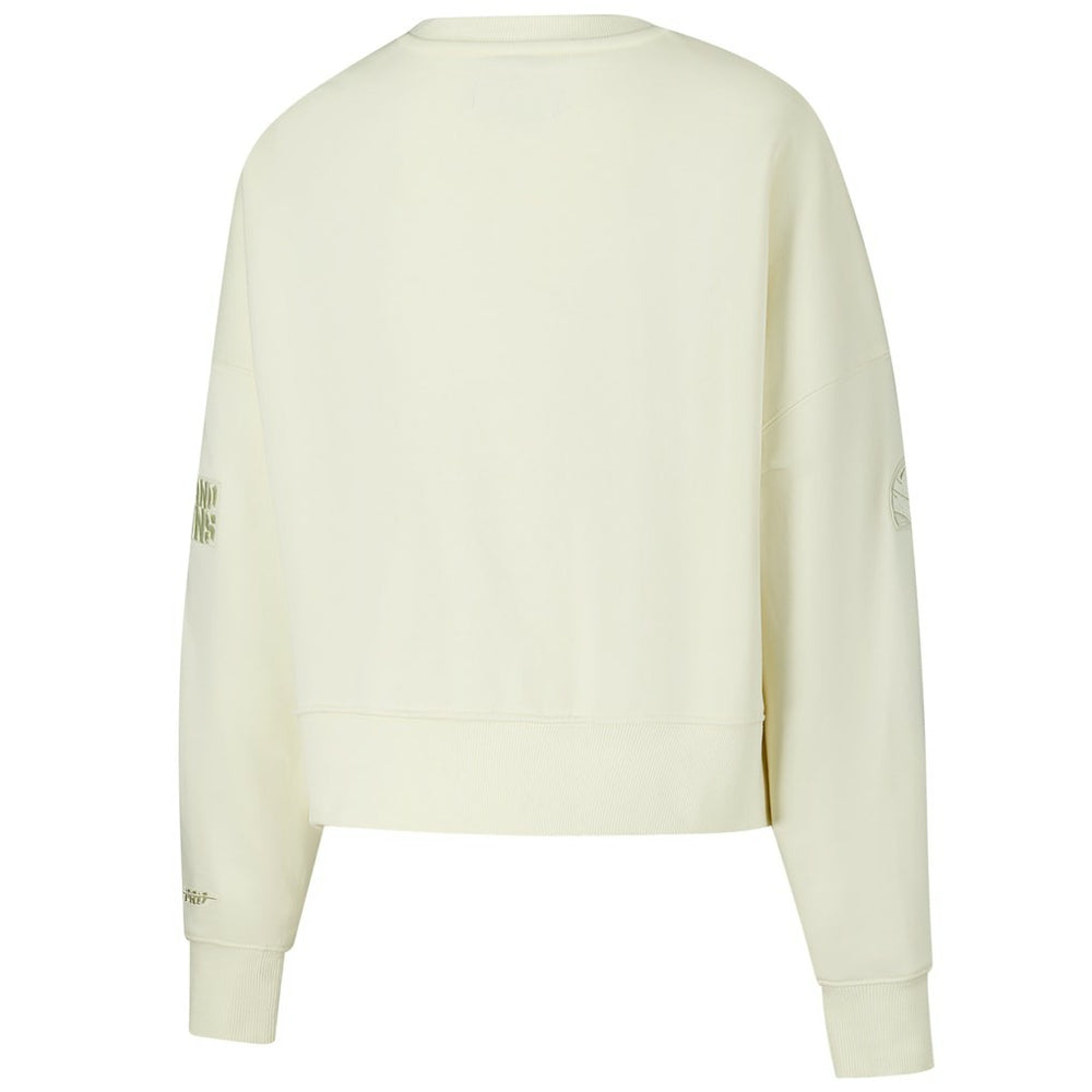 Cleveland Browns Pro Standard Triple Tonal Cropped Fleece Pullover Sweatshirt - Cream Pullover