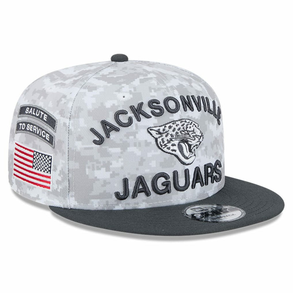 Jacksonville Jaguars New Era 2024 Salute To Service 9FIFTY Snapback Hat - White/Graphite Hats