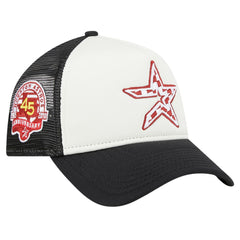 Houston Astros New Era Checkered Flag A-Frame Trucker 9FORTY Adjustable Hat - White/Black Hats