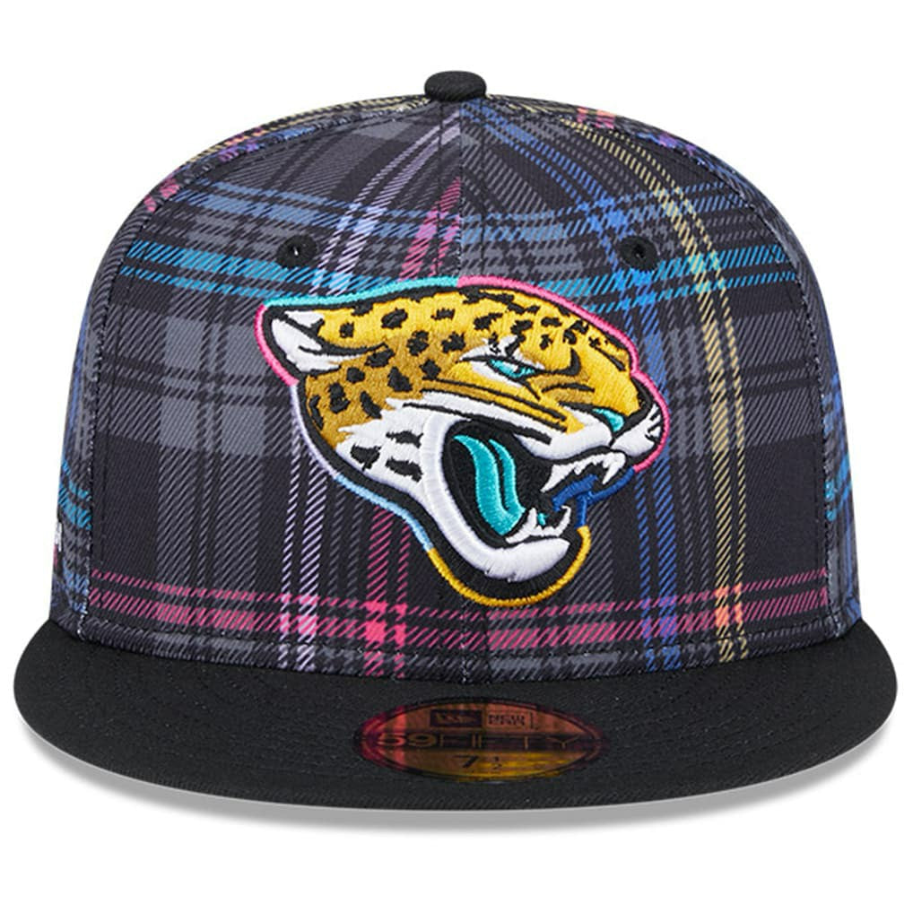 Jacksonville Jaguars New Era 2024 NFL Crucial Catch Plaid 59FIFTY Fitted Hat - Black Hats