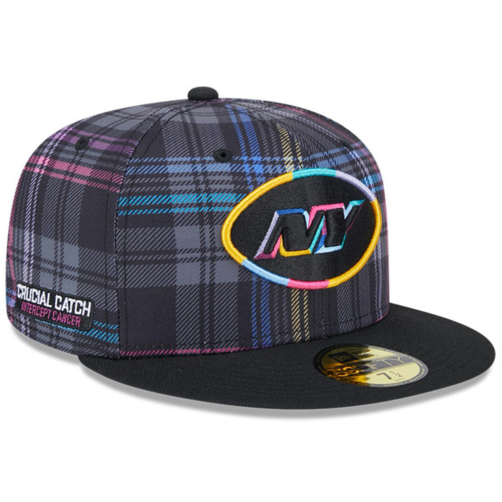 New York Jets New Era 2024 NFL Crucial Catch Plaid 59FIFTY Fitted Hat - Black Hats