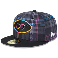 New York Jets New Era 2024 NFL Crucial Catch Plaid 59FIFTY Fitted Hat - Black Hats