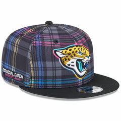Jacksonville Jaguars New Era 2024 NFL Crucial Catch Plaid 9FIFTY Snapback Hat - Black Hats