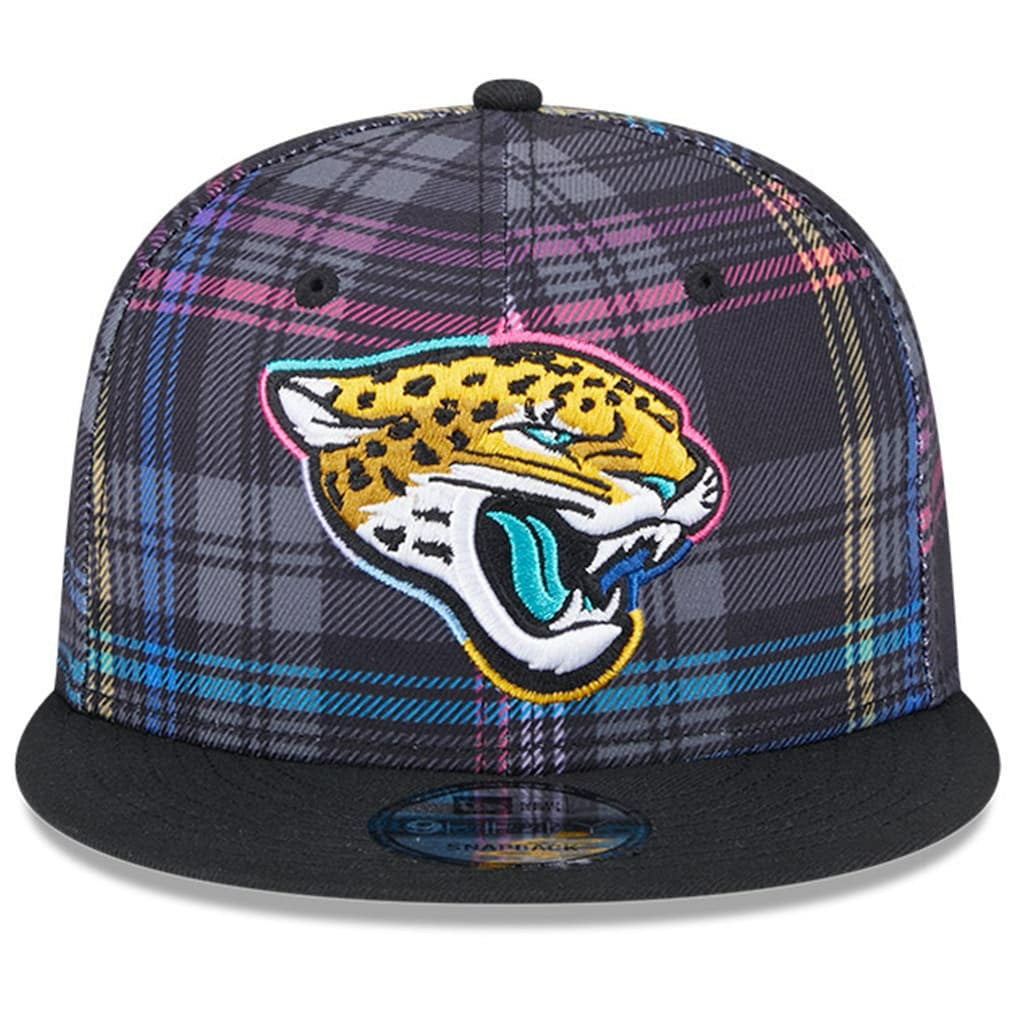 Jacksonville Jaguars New Era 2024 NFL Crucial Catch Plaid 9FIFTY Snapback Hat - Black Hats