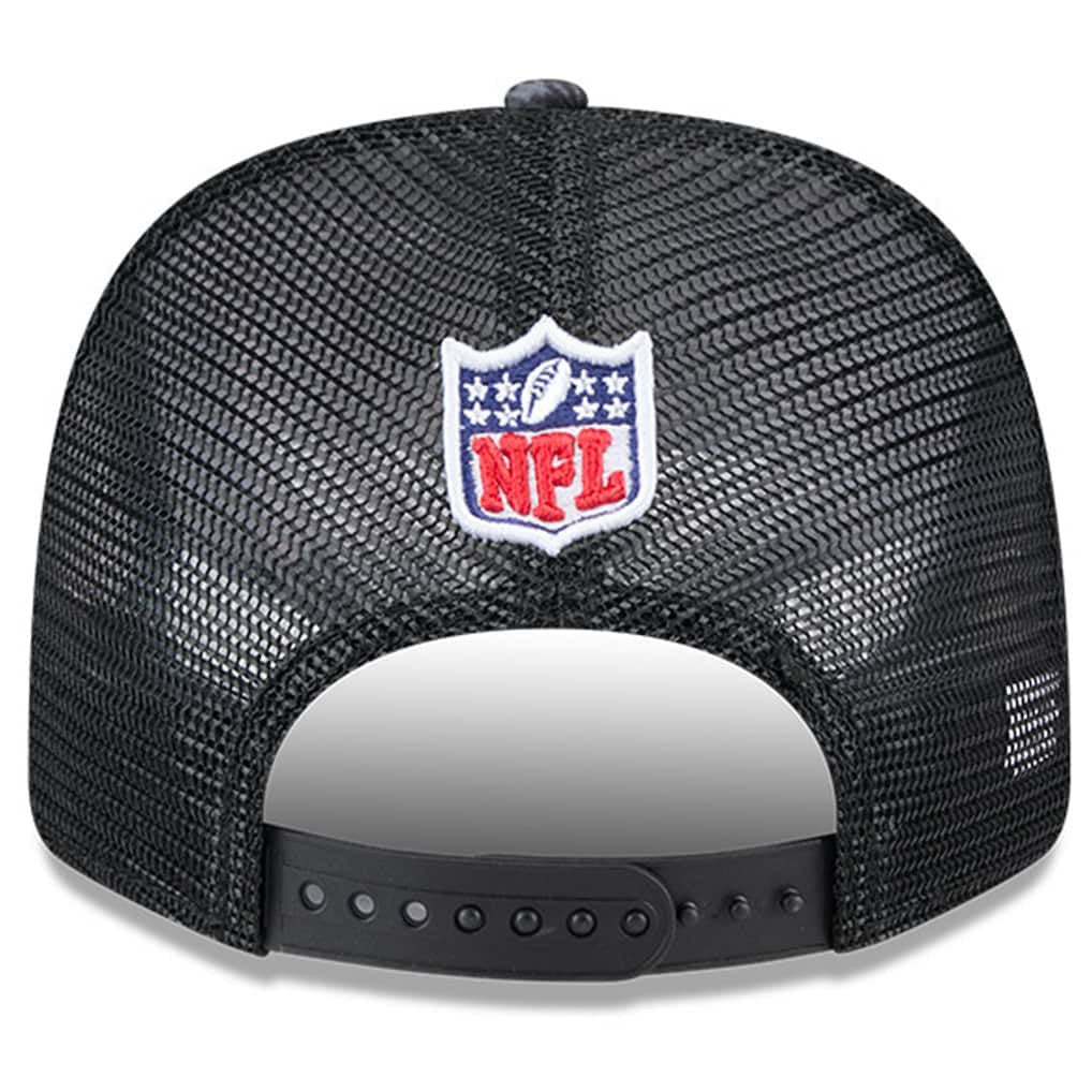 Jacksonville Jaguars New Era 2024 NFL Crucial Catch Plaid 9SEVENTY Trucker Snapback Hat - Black Hats