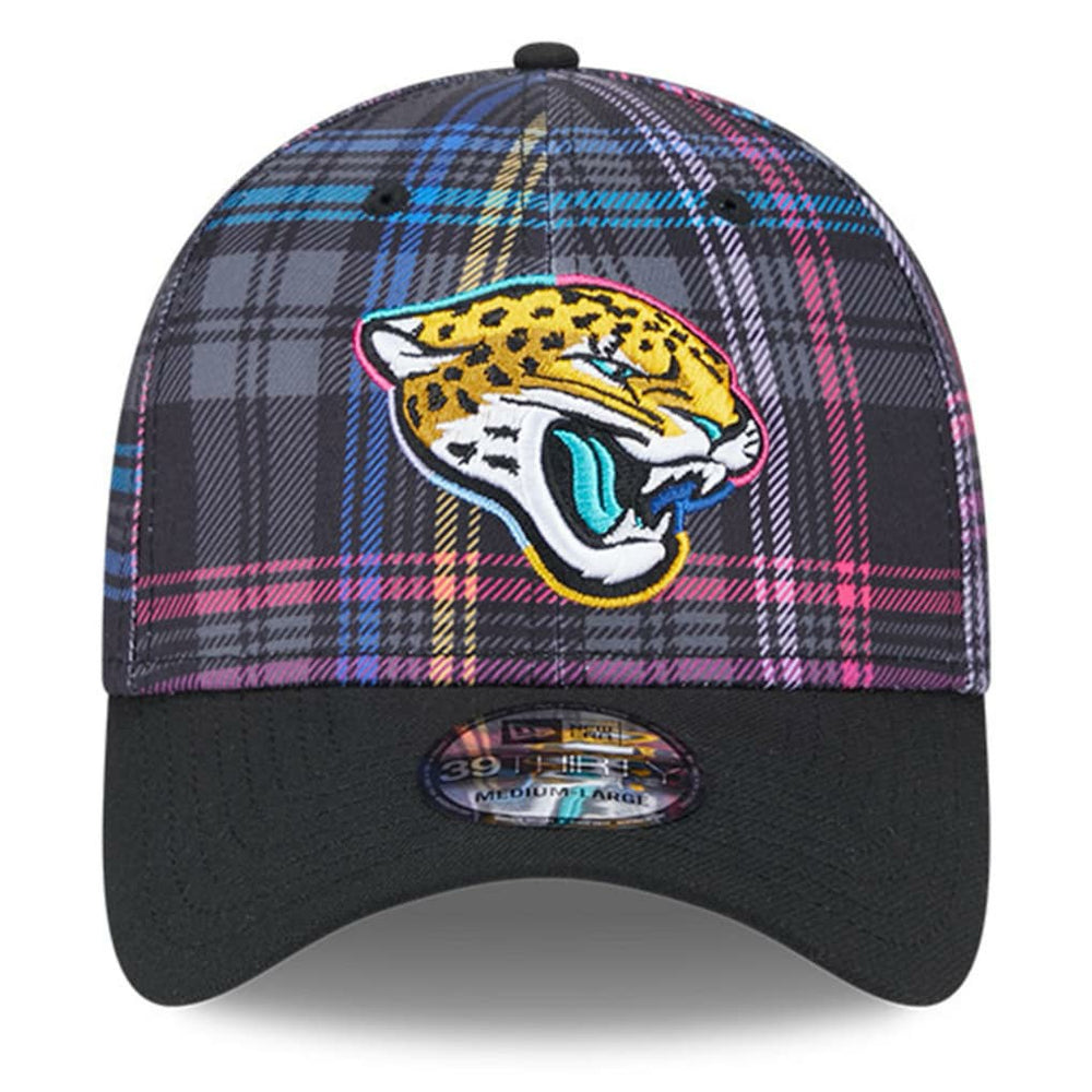 Jacksonville Jaguars New Era 2024 NFL Crucial Catch Plaid 39THIRTY Flex Hat - Black Hats
