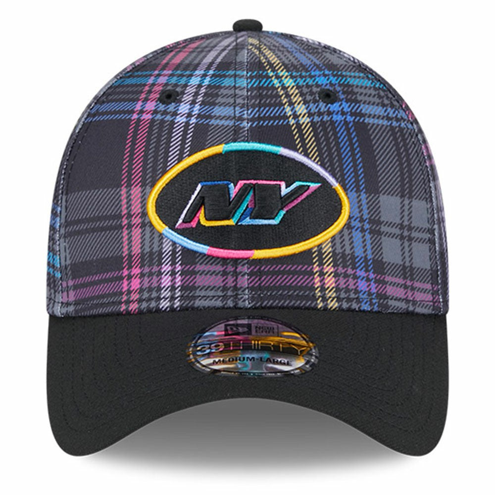 New York Jets New Era 2024 NFL Crucial Catch Plaid 39THIRTY Flex Hat - Black Hats