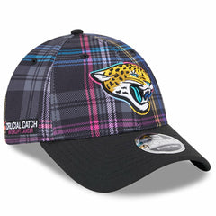 Jacksonville Jaguars New Era 2024 NFL Crucial Catch Plaid 9FORTY Adjustable Hat - Black Hats