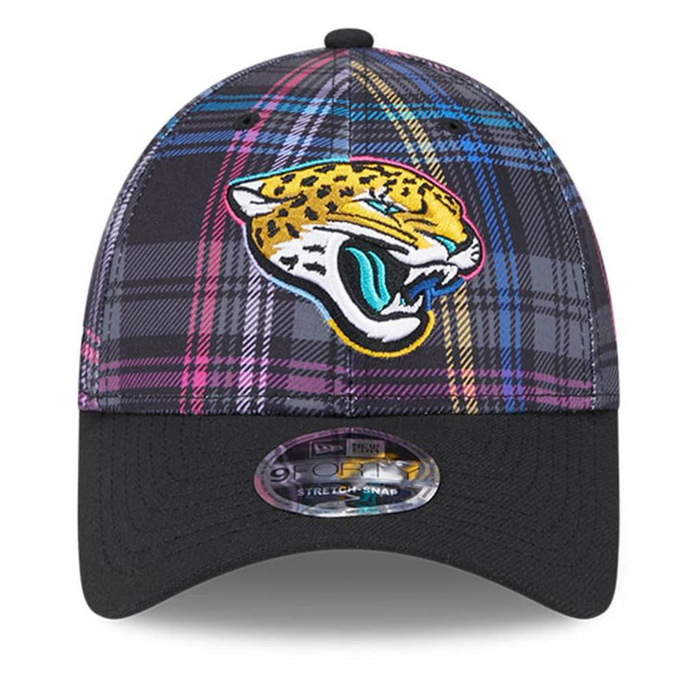 Jacksonville Jaguars New Era 2024 NFL Crucial Catch Plaid 9FORTY Adjustable Hat - Black Hats