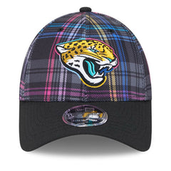 Jacksonville Jaguars New Era 2024 NFL Crucial Catch Plaid 9FORTY Adjustable Hat - Black Hats