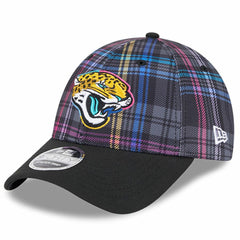 Jacksonville Jaguars New Era 2024 NFL Crucial Catch Plaid 9FORTY Adjustable Hat - Black Hats