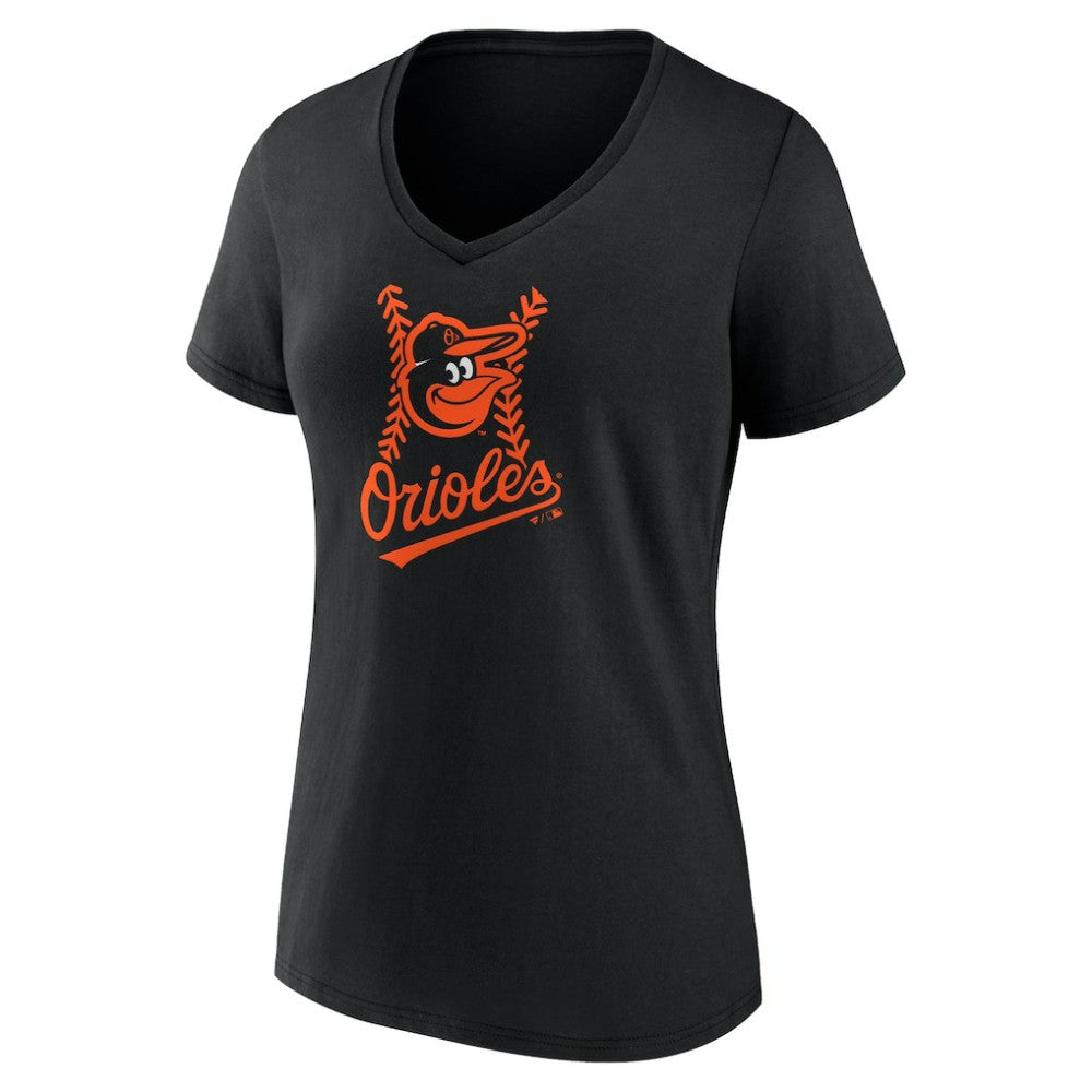 Gunnar Henderson Baltimore Orioles Women's Fastball Player Name & Number V-Neck T-Shirt - Black T-shirts