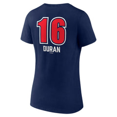 Jarren Duran Boston Red Sox Women's Fastball Player Name & Number V-Neck T-Shirt - Navy T-shirts